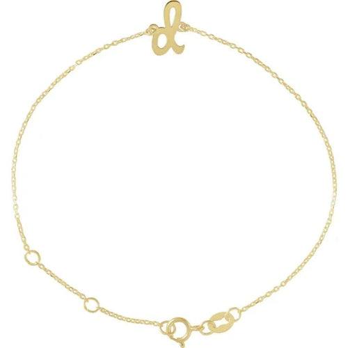 14K Yellow Gold Initial Bracelet