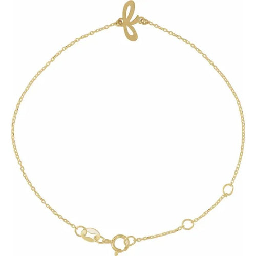 14K Yellow Gold Initial Bracelet
