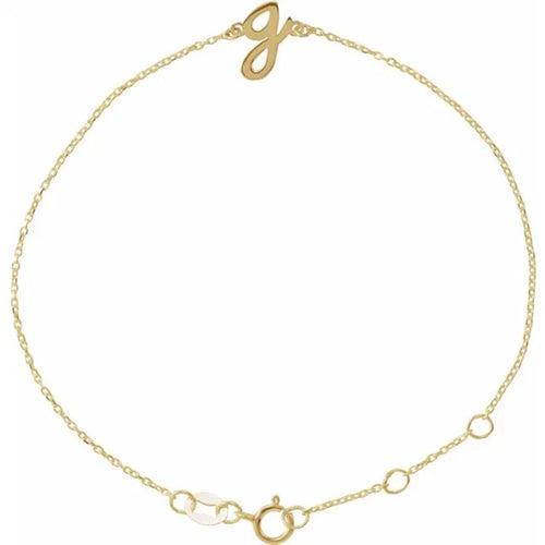 14K Yellow Gold Initial Bracelet