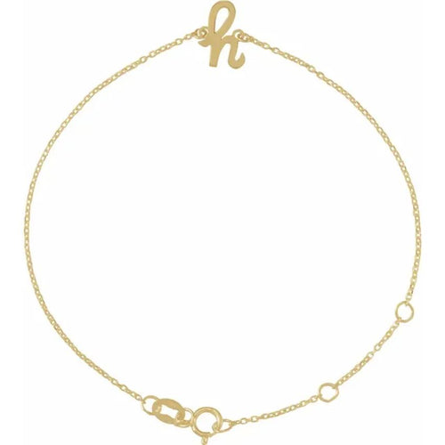 14K Yellow Gold Initial Bracelet