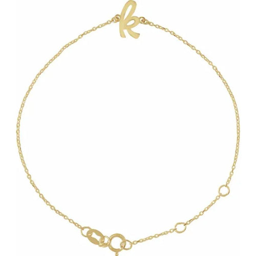 14K Yellow Gold Initial Bracelet