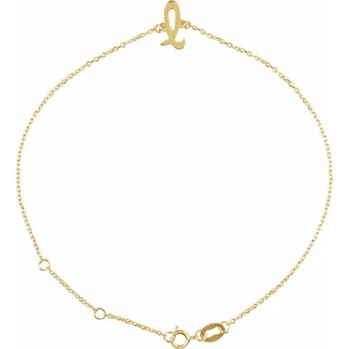 14K Yellow Gold Initial Bracelet