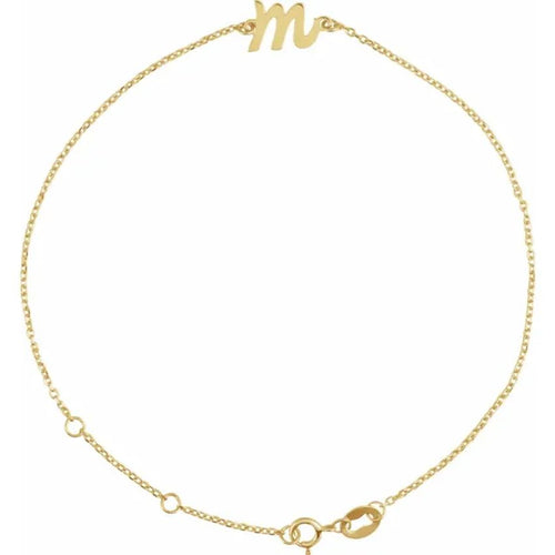 14K Yellow Gold Initial Bracelet