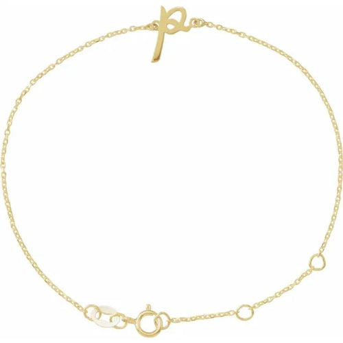 14K Yellow Gold Initial Bracelet