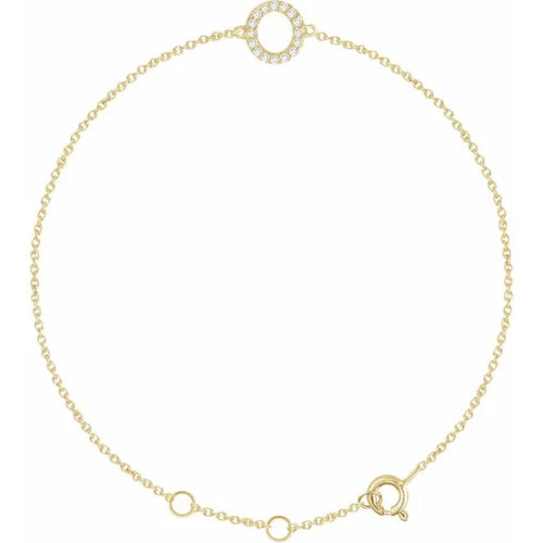 14K Yellow Gold 1/10 CTW Natural Diamond Initial Bracelet
