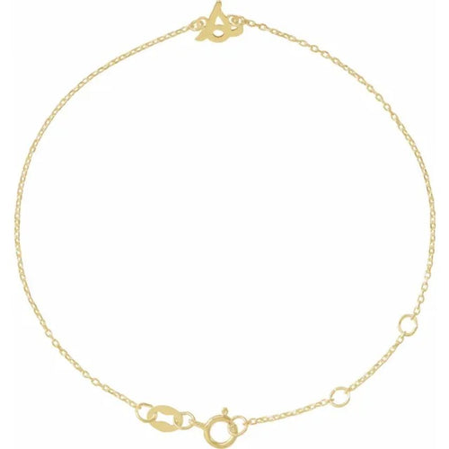 14K Yellow Gold Initial Bracelet