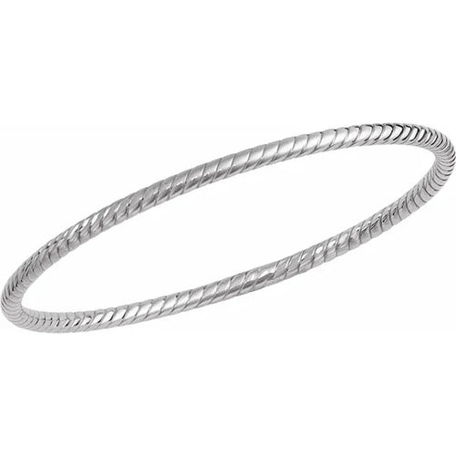 Sterling Silver 3 mm Twisted Bangle Bracelet