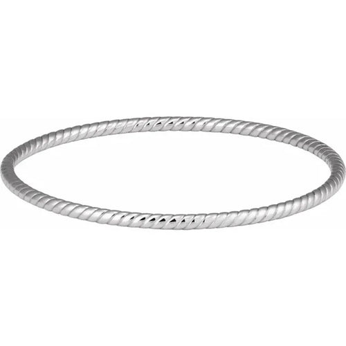 Sterling Silver 3 mm Twisted Bangle Bracelet