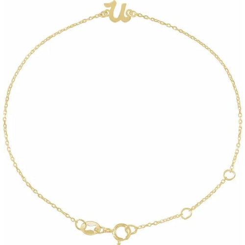 14K Yellow Gold Initial Bracelet