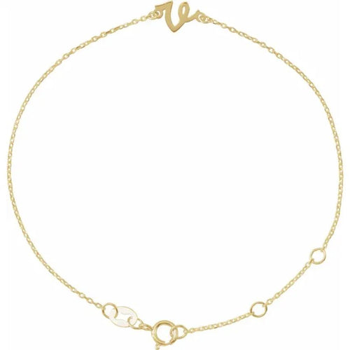 14K Yellow Gold Initial Bracelet