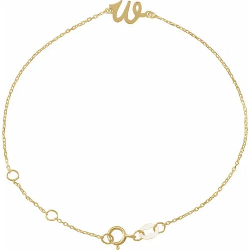14K Yellow Gold Initial Bracelet