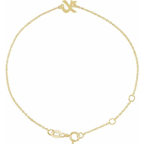 14K Yellow Gold Initial Bracelet