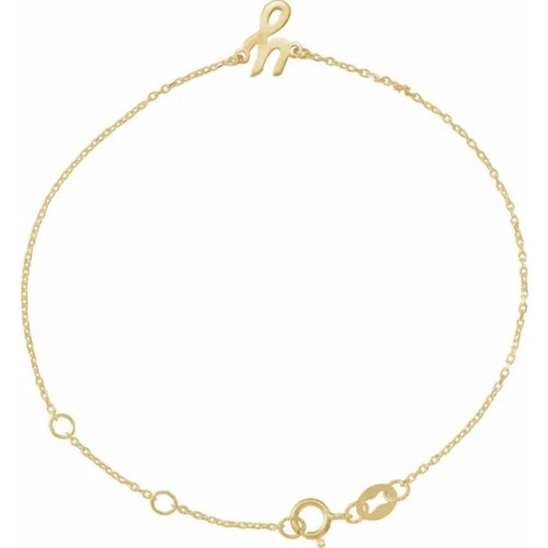 14K Yellow Gold Initial Bracelet