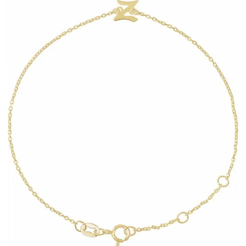 14K Yellow Gold Initial Bracelet